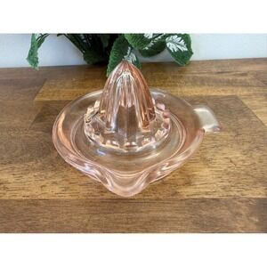 Vintage Pink Depression Glass Juicer Ribbed Reamer with Pour Spout Retro Kitchen